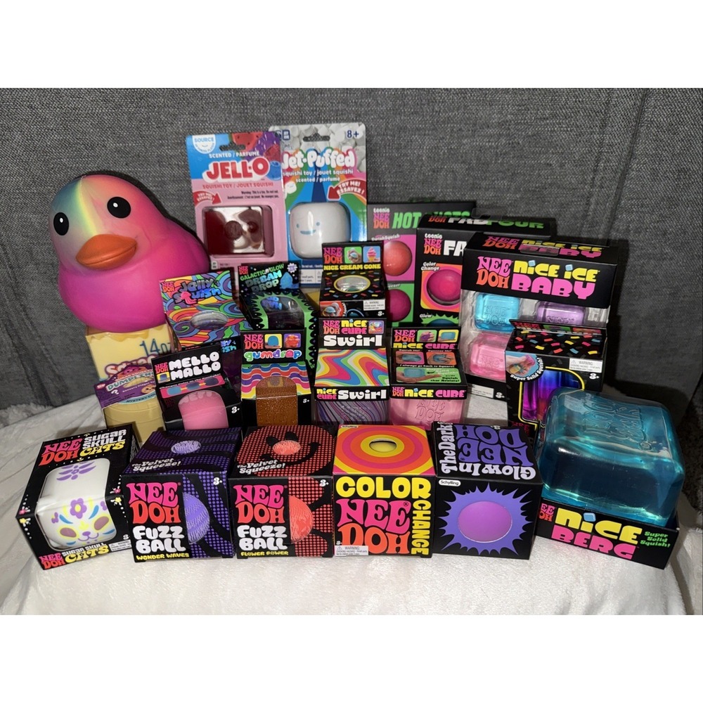 Schylling NeeDoh Lot of 15 & 5 Other Squish. All Brand New. Authentic NeeDoh